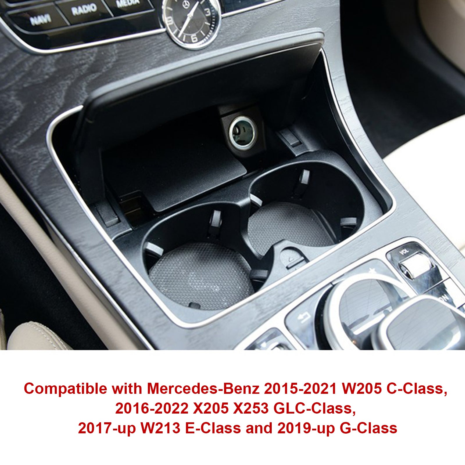 Cup Holder Cover for Mercedes-Benz C-Class, E-Class & GLC – Benz