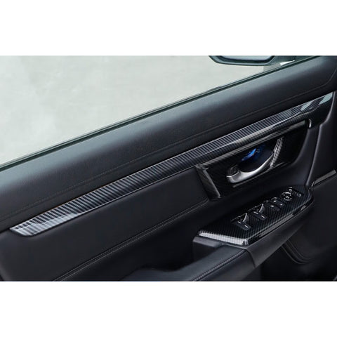 Carbon Fiber Texture Door Panel Stripes Molding Trim For Honda CR-V 2017-2022