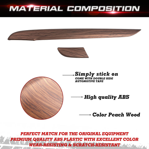 Peach Wood Look Dashboard Panel Lower Stripe Molding Trim For Honda CR-V 17-22