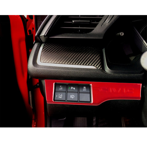 Red ABS Inner Steering Wheel Gear Shift Lever Cover Trim For Honda Civic 2016-21