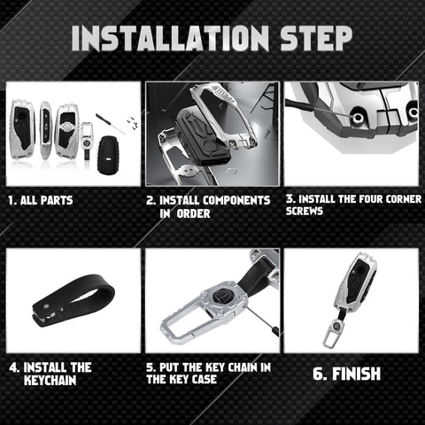 x xotic tech Mech Style Heavy Metal Key Fob Cover Compatible with BMW 2023 2024 2025 X1 X5 X6 X7 i7 Xi 3 5 7 Series 740i 760i XM IX IX3 I5 I7, Zinc Alloy Key Case Protector Shell Keychain