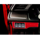 Red Dashboard Center Console Stripe Headlight Switch Cover For Honda Civic 16-21