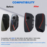 x xotic tech Soft Silicone Key Fob Cover Case Compatible with BMW X7 IX IX3 I5 M60 X1 X2 X3 X5 X6 XM I7 5 7 Series 740i 760i 2023 2024 2025 2026, Intelligent Car Side Button Smart Key Protector