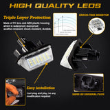 x xotic tech LED License Plate Lights Tag Lamps Replacement Compatible with Toyota Camry Highlander Prius C Avalon Yaris, Error Free 6000K Xenon White, 2Pcs