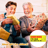 x xotic tech Elderly Driver Car Magnet Reflective Senior Driver Magnet Signs for Car Old People Gag Gifts Yellow Sign Magnetic Bumper Sticker for Grandma Grandpa