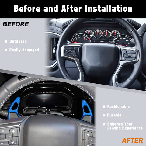 Aluminum Paddle Shifter Extension Decor Cover For Chevy Silverado GMC Sierra
