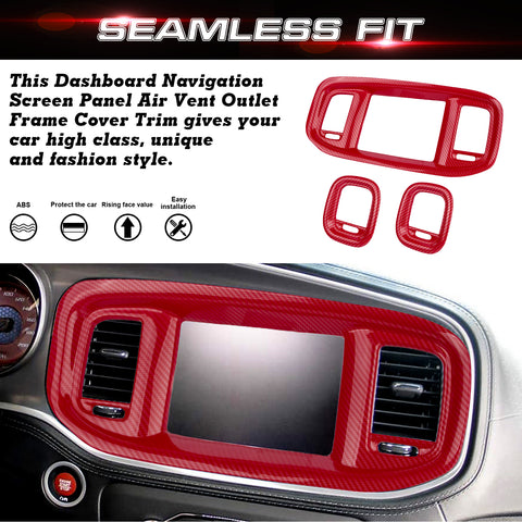 Dash Navigation Screen Air Vent Outlet Molding Cover For Dodge Charger 2015-23