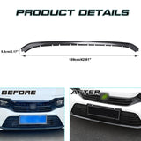 Set Carbon Fiber Style Front Upper Bumper Grille+Lip Cover For Honda Civic 22-up