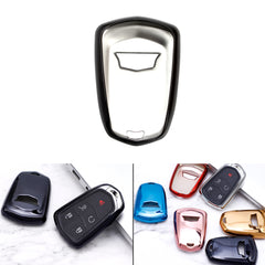 Black Soft TPU Remote Control Smart Key Fob Cover Compatible with Cadillac ATS 2013-2019, CT6 2016-2020, XT5 2017-2021, XT4 2018-2021, Escalade 2019-2021,CTS 2014-2021, SRX XTS 2015-2021