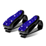 2PCS Universal Car Sun Visor Glasses Clip Rhinestone Sunglasses Cards Holder