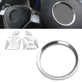 Silver Steering Wheel Button Logo Frame Ring Cover Trim For Benz E C GLK Class