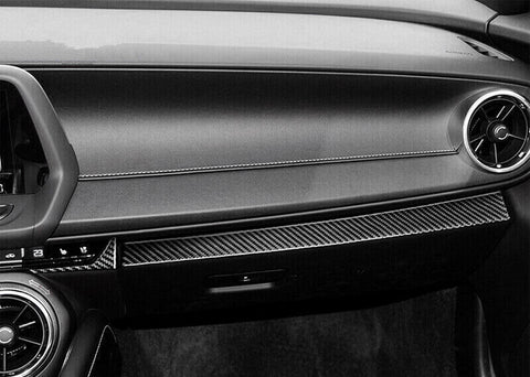 Real Carbon Fiber Console Dashboard Upper Lower Cover For Chevy Camaro 2016-2024