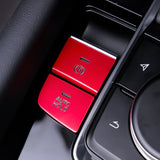 Set Red P Gear BRAKE HOLD Engine Start Push Button Combo Cover For Mazda 3 2020