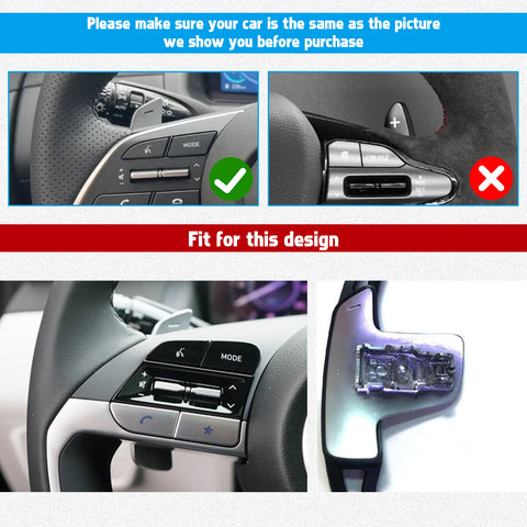 2x Aluminum Red Steering Wheel Paddle Shifter Extensions For Hyundai Genesis G70