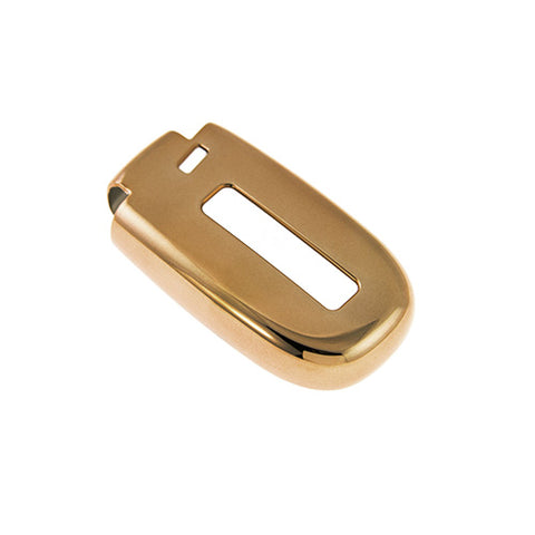 1x Glossy Gold TPU Smart Key Remote Keyless FOB Shell Case W/ Braided Keychain For Jeep Dodge Chrysler