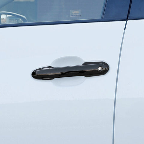 Side Door Handle Cover Trim w/ Keyless Hole Compatible with Toyota Rav4 2019-2024  Highlander 2020-up, Gloss Black (4pcs)