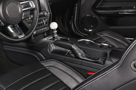 Real Carbon Fiber Center Console Gear Shift Panel Cover For Ford Mustang 2015-up