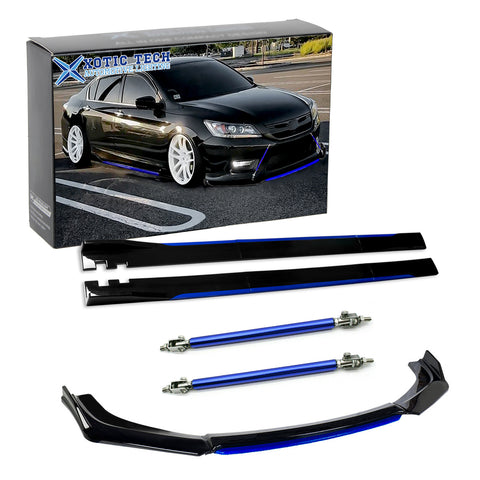 Blue Front Bumper Lip Splitter+2M Side Skirt+Strut Rod For Kia Optima K5 2011-20