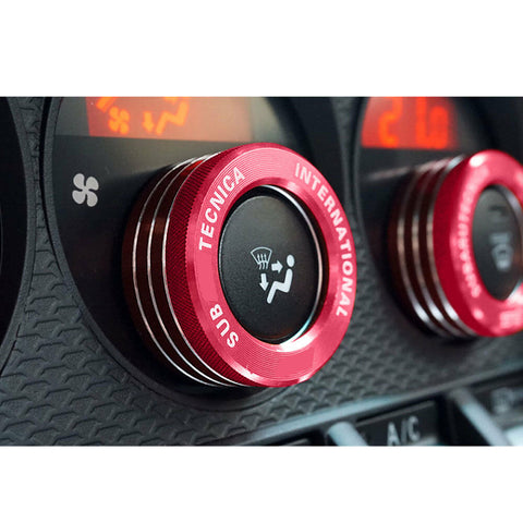 Red Aluminum Engine Start Stop + AC Climate Volume Cover For Toyota 86 2017-2020