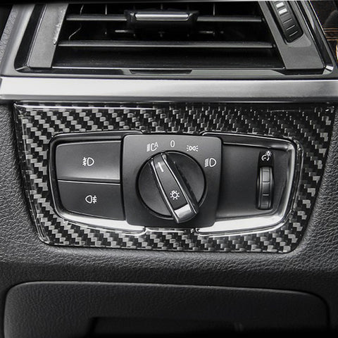 Set of Carbon Fiber Gear Shift Side AC Vent Outlet Decor Trim For BMW 3 4 Series