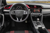 Red Dashboard Panel Console Strip AC Vent Frame Decor Trim For Honda Civic 16-21