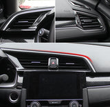 Carbon Fiber Look Dashboard Side AC Vent Console Stripe Cover For Civic 16-2021