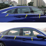 Chrome Side Window Mirror Stripe Door Panel Cover Trim For Honda Accord 18-2022