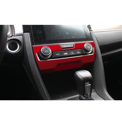 Red Steering Wheel Dashboard Panel Frame Molding Trim For Honda Civic 16-2021