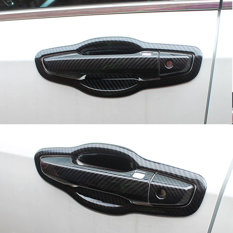 Carbon Fiber Look Door Handle Fuel Oil Tank Cap Cover Trim For Honda CRV 17-2022