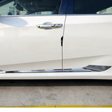 Chrome Exterior Side Door Skirt Mirror Stripe Panel Cover For Honda Civic 16-21