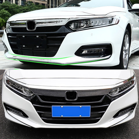 Chrome Front Bumper Lip Fog Light Eyelid Decor Trim for Honda Accord 18-2020
