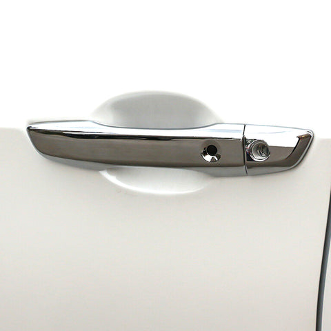 Chrome Door Panel Keyless Handle w/ Bowl Frame Cover Trim For Honda Civic 16-21