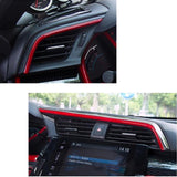 Sporty Red Center Console Air Vent Stripe Molding Trim For Honda Civic 16-2021