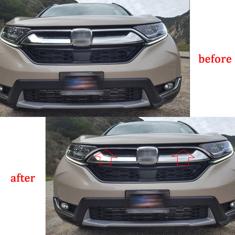 Carbon Fiber Look Headlight Eyelid Fog Light Frame Cover For Honda CRV 2017-2019