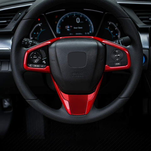 4X Steering Wheel Lower Lip+Upper Surround Trim For Honda Civic 10th Gen 2016-21