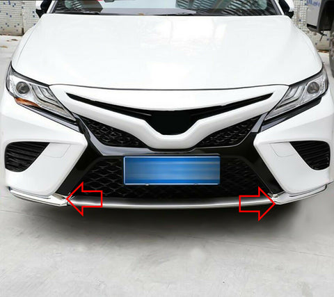 Chrome Front Bumper Corner + Front Grille Trim For Toyota Camry SE XSE 2018-2020