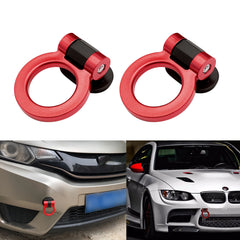 2pcs Racing Style Bumper Trailer Tow Hook Ring Stick On Decoration Universal