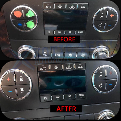 Rear Radio Volume Knob+AC Climate Button Sticker For Chevy Silverado GMC Sierra