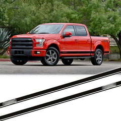 Vinyl Stripe Decal Car Body Rocker Side Skirt Sticker for Ford F-150 2015-2018 Glossy Black