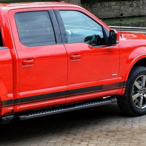 Vinyl Stripe Decal Car Body Rocker Side Skirt Sticker for Ford F-150 2015-2018 Glossy Black