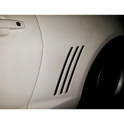 6pcs Car Body L&R Side Vent Insert Stripe Decal Vinyl Inlay Sticker Compatible with Chevrolet Camaro 2010-2015 (Matte Black)