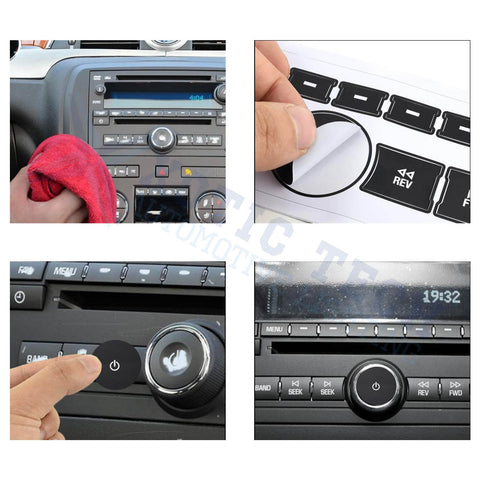 Rear Volume Knob Dash Radio Control Button Sticker For Chevy 1500 2500 GMC Yukon