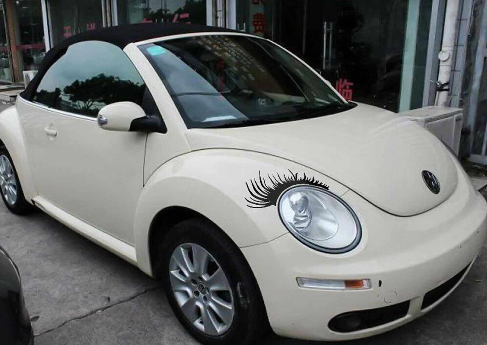 4 PCS Car Eyelashes Decal Stickers Funny Cute Auto Body Stickers
