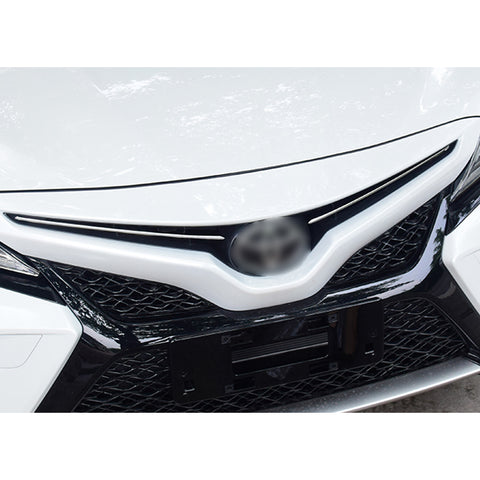 Chrome Front Bumper Corner + Front Grille Trim For Toyota Camry SE XSE 2018-2020