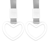 Xotic Tech 2 Pieces JDM Heart Shaped Car Handle Straps, Rear Bumper Warning Loops Heart-Shaped Ring for Cars, SUV, Subway, Bus Interior Exterior Decoration