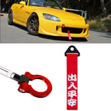2X Sporty Front Bumper Towing Strap+Tow Hook For Honda S2000 AP1 AP2 2002-2009