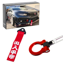 Set Sporty Style Front Bumper Tow Strap+Towing Hook For Honda Insight 2011-2014