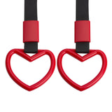 Xotic Tech 2 Pieces JDM Heart Shaped Car Handle Straps, Rear Bumper Warning Loops Heart-Shaped Ring for Cars, SUV, Subway, Bus Interior Exterior Decoration