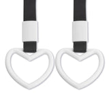 Xotic Tech 2 Pieces JDM Heart Shaped Car Handle Straps, Rear Bumper Warning Loops Heart-Shaped Ring for Cars, SUV, Subway, Bus Interior Exterior Decoration