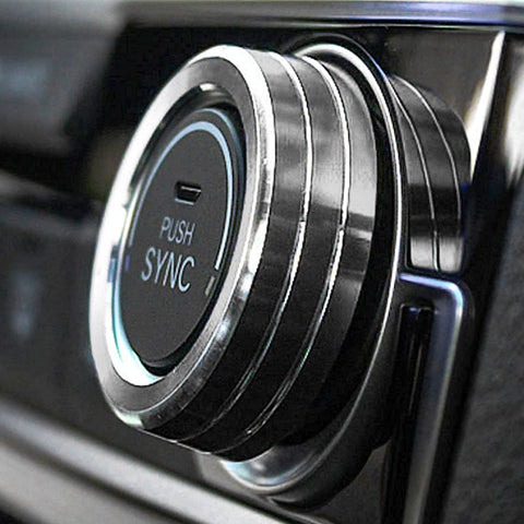 2pcs Centre Console AC Climate Control Knob Surrounding Ring Decoration Covers Compatible with Honda Civic 10th Gen 2016-2021 (Silver)